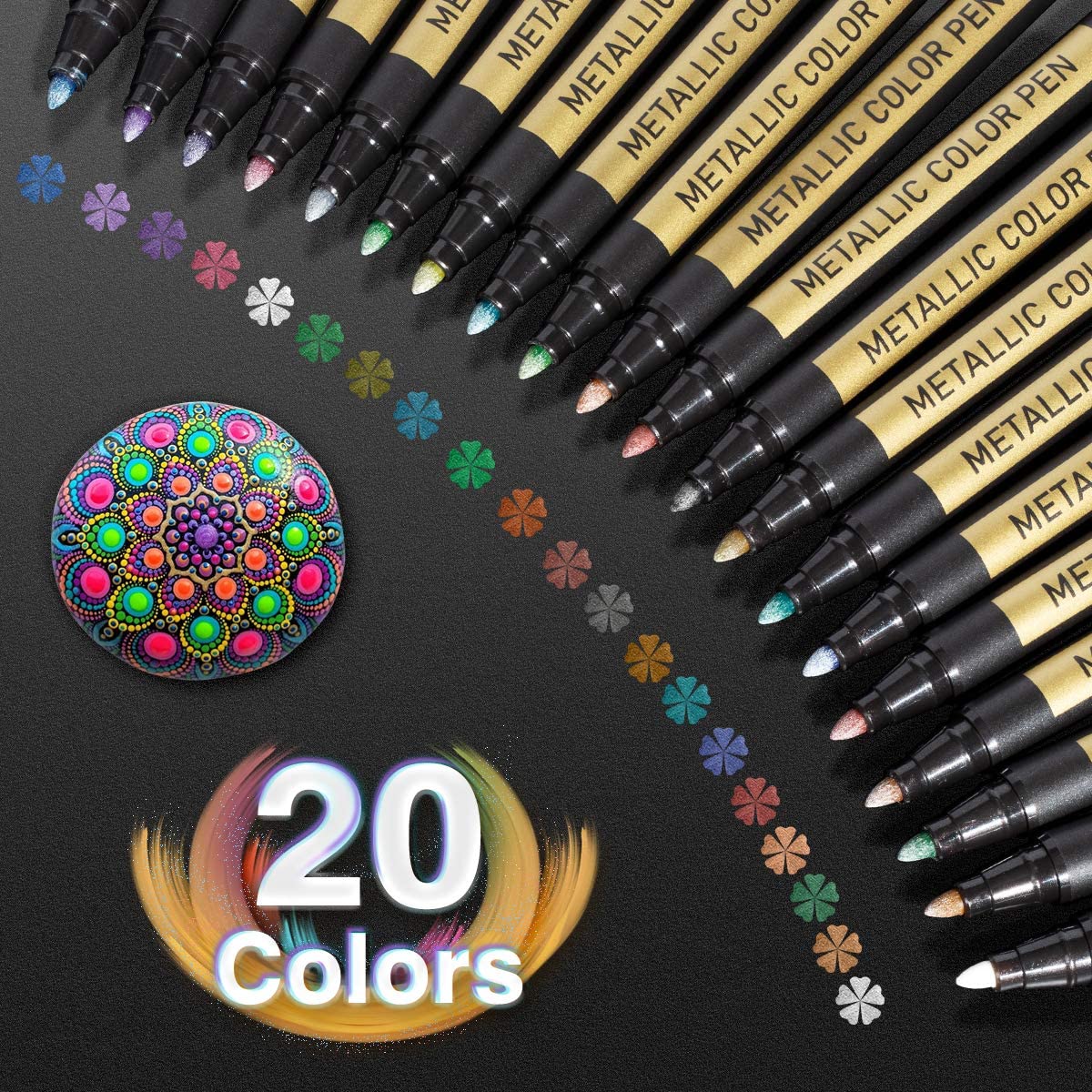 Illustration Marker Set - 10/20 컬러 금속 페인트 마커 펜,
