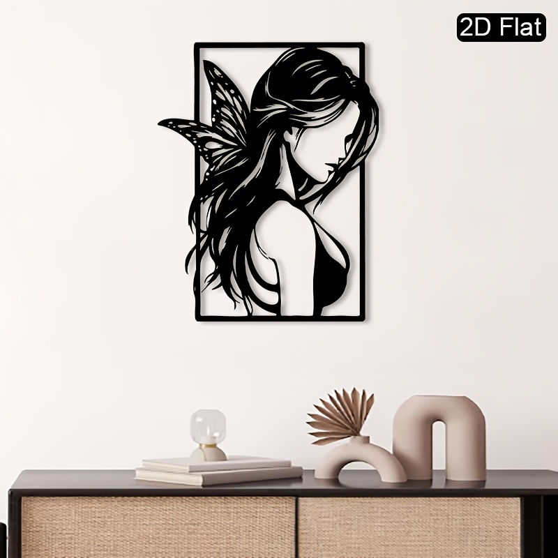 Art And Craft Studio - CIFBUY 요정 실루엣 금속 벽 장식