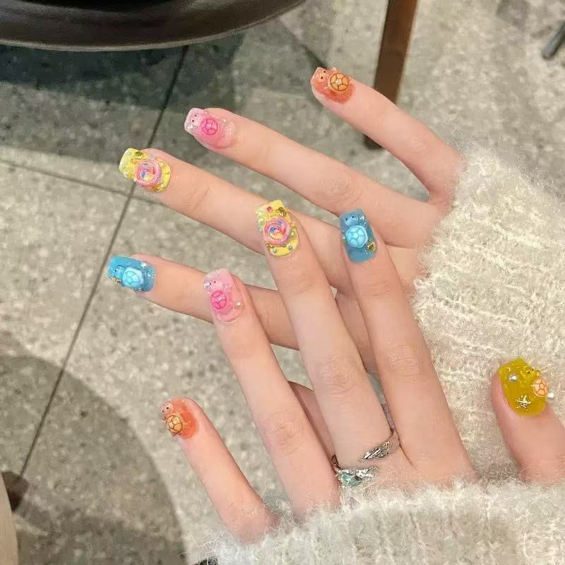 Art Craft Diy - 100개 미니 컬러풀 거북이 레진 참