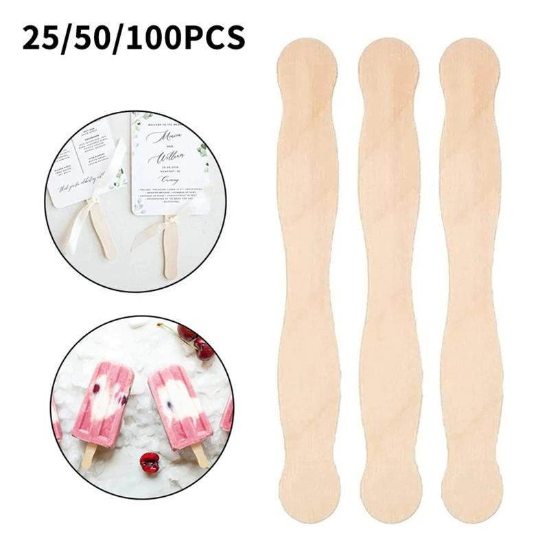 Art Craft With Ice Cream Stick - 25/50/100개 아이스크림 막대 나무 스틱 아이스크림