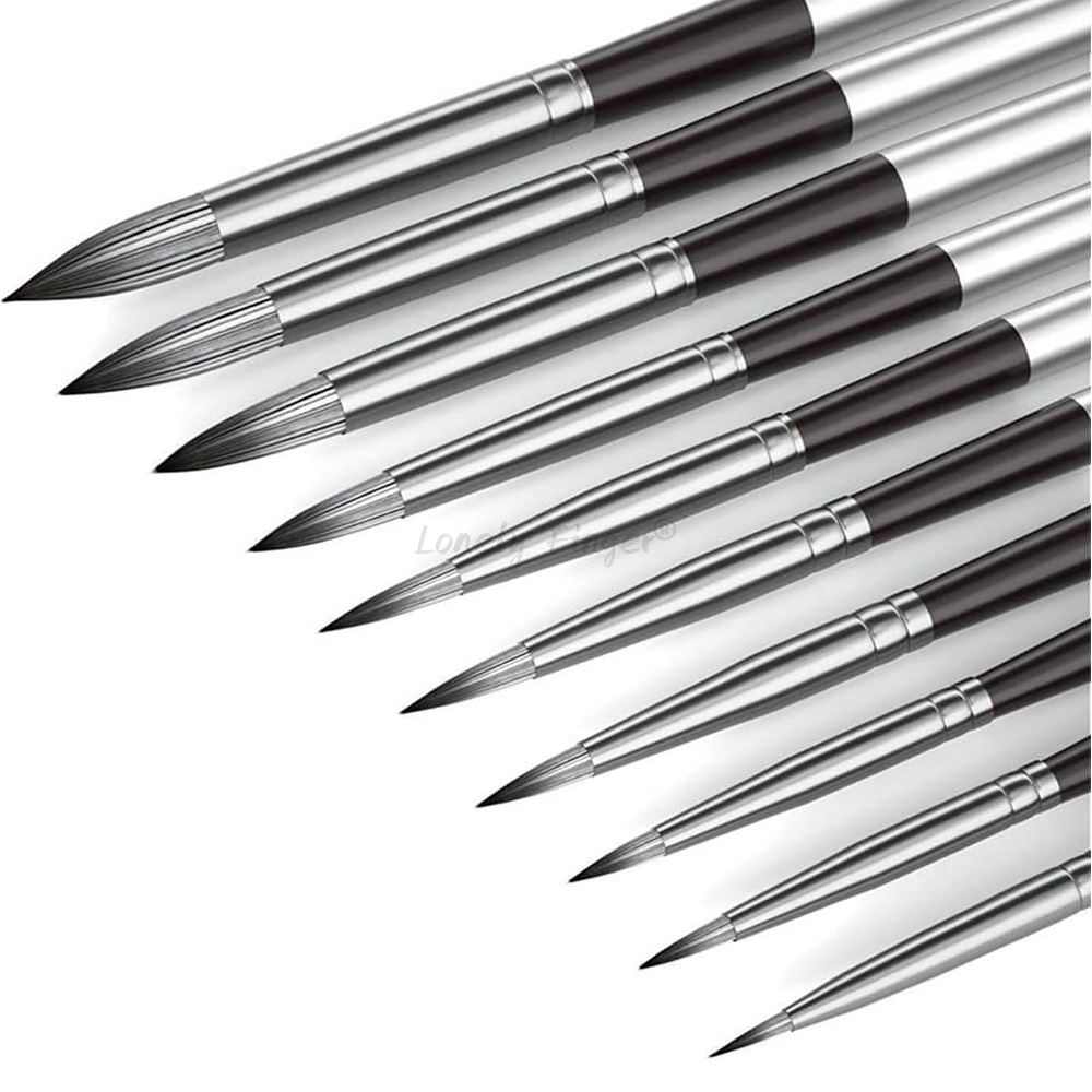 Gouache Paint Set - 10pcs 라운드 수채화 페인트 브러시 세트