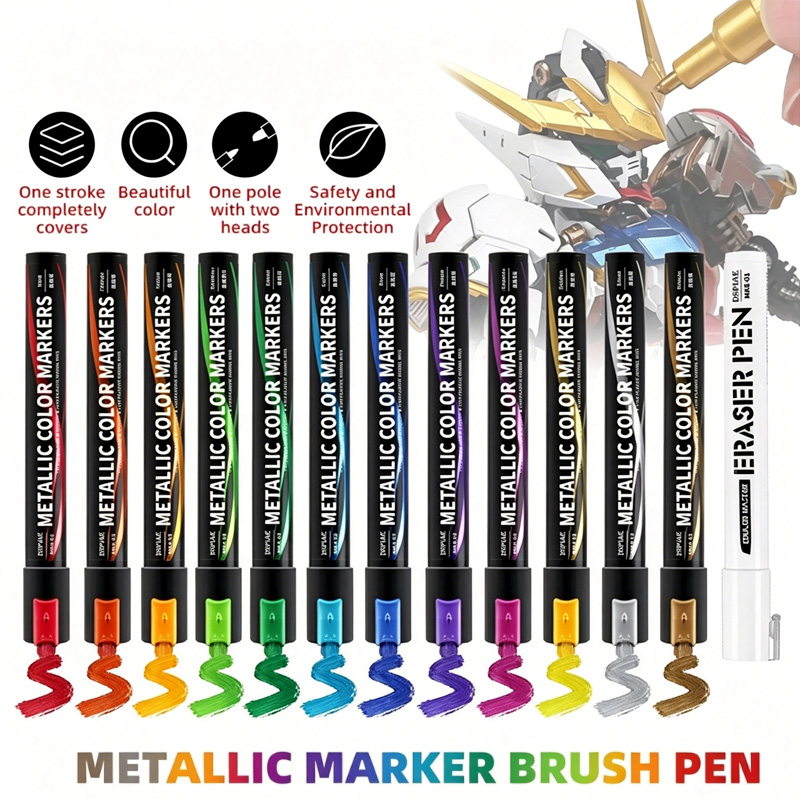 Illustration Marker Set - 메탈릭 마커 메카 페인팅용 컬러링 펜