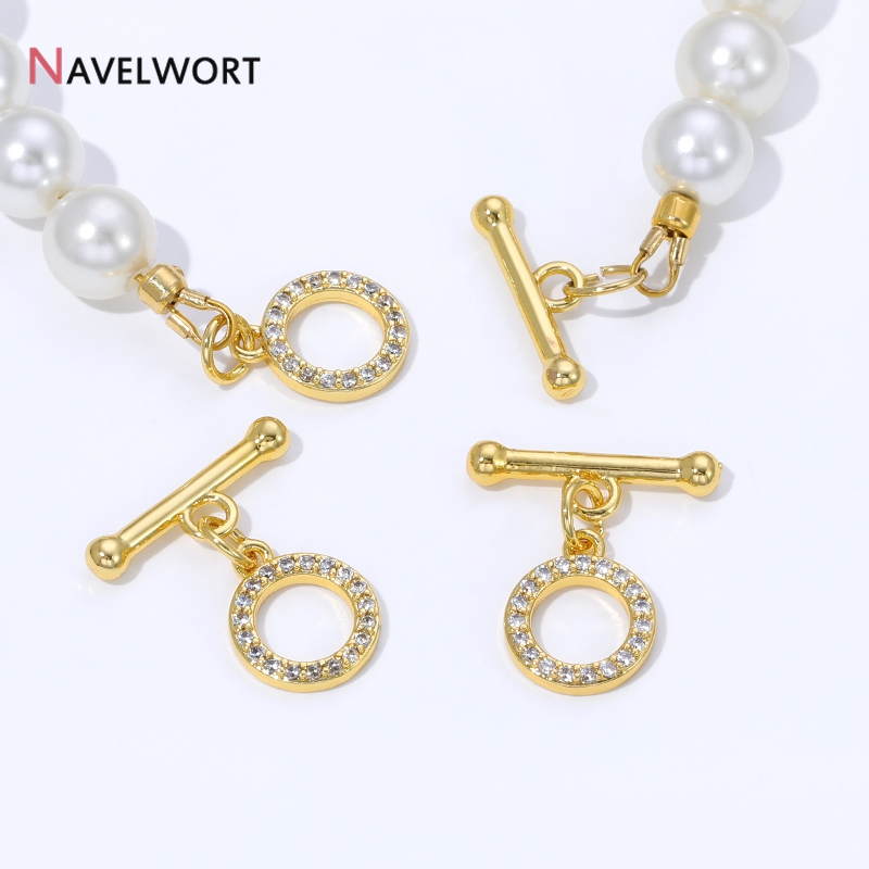 Art Craft Diy - 18K 금도금 황동 지르콘 인레이드 OT