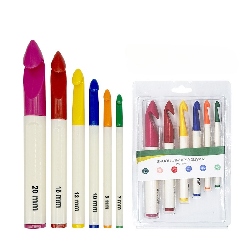 Knitting Needle Circular - 6Pcs 플라스틱 손잡이 뜨개질 원형 뜨개질