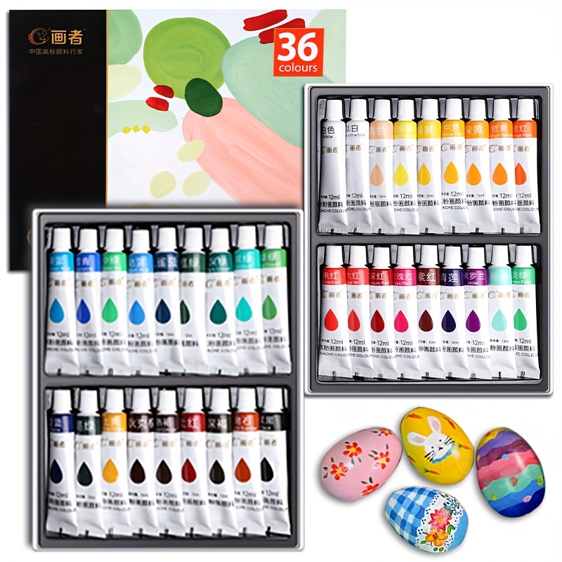구아슈 페인트 세트 36색 12mL/0.4oz, 캔버스 - Gouache Paint Set 리뷰 및 가격