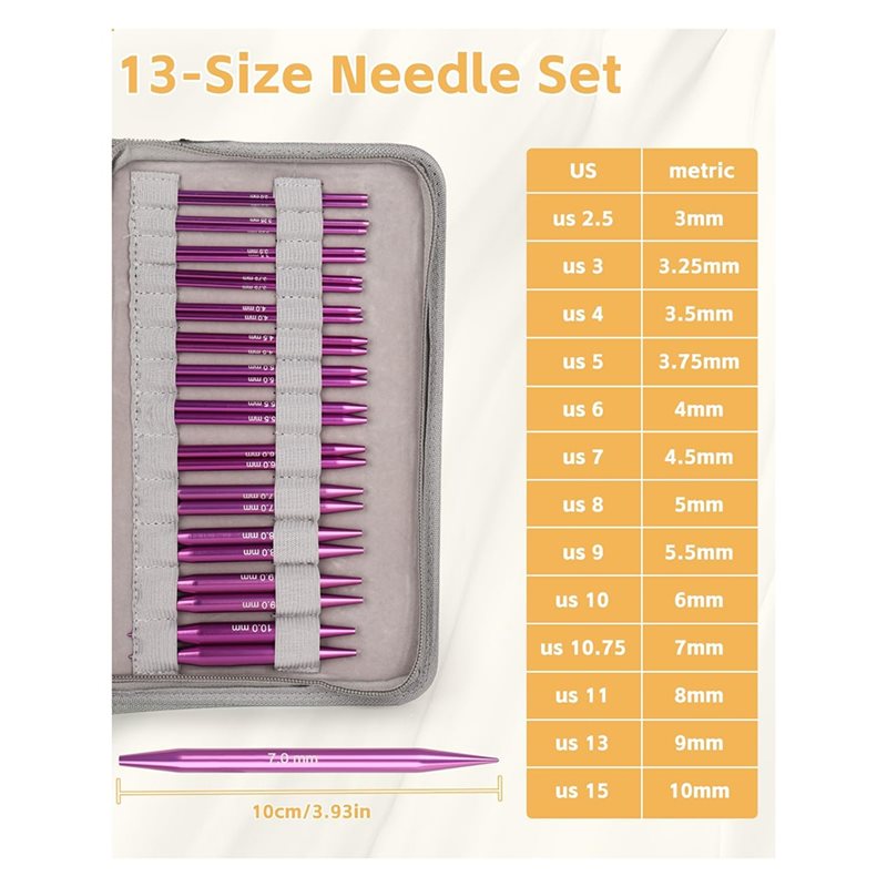 AT02-가죽 케이스 포함 13가지 사이즈의 원형 뜨개 - Knitting Needle Circular 리뷰 및 가격