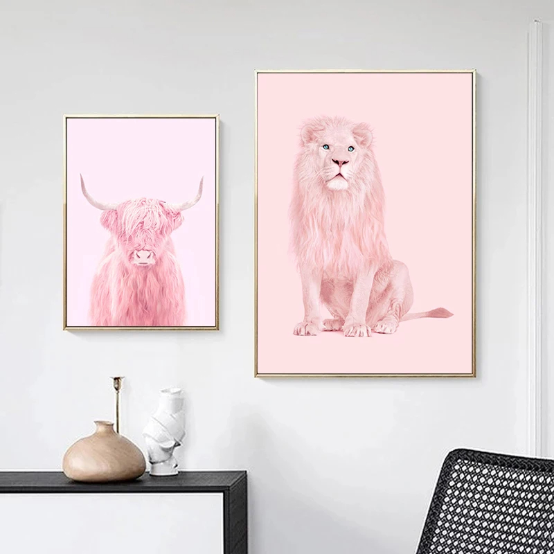 재미있는 패션 기린 얼룩말 플라밍고 파티 포스터 동물  - Art Craft Party 리뷰 및 가격