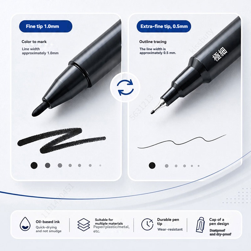 3-100개/세트 오일 더블팁 아트 블랙 영구 페인트  - Illustration Marker Set 리뷰 및 가격