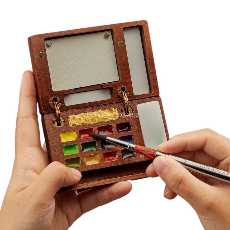 여행용 페인팅 박스 원목 페인트 박스 휴대용 아트 팔레 - Gouache Paint Set 리뷰 및 가격
