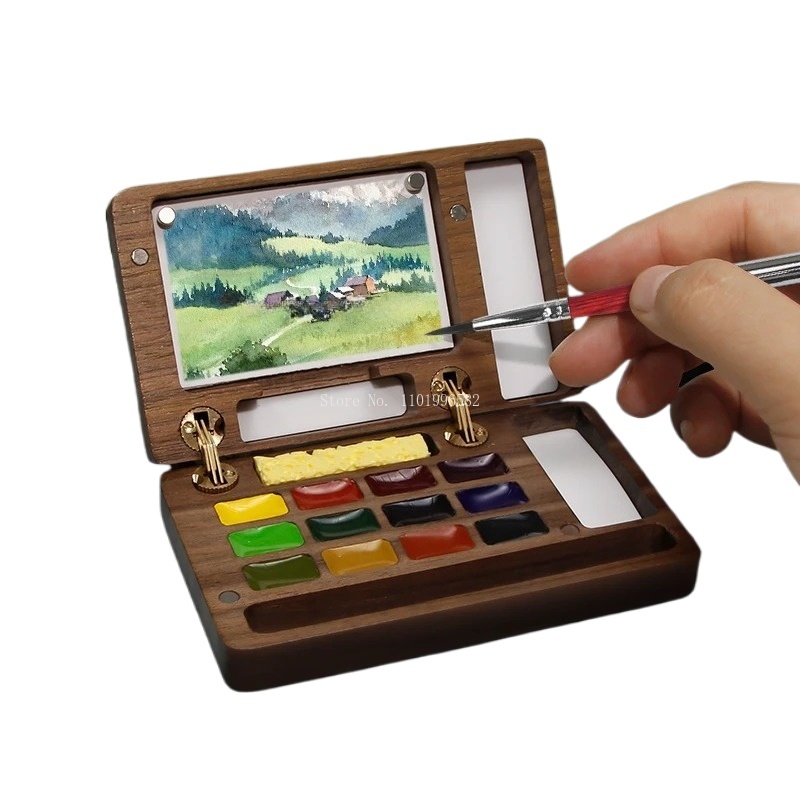여행용 페인팅 박스 원목 페인트 박스 휴대용 아트 팔레 - Gouache Paint Set 리뷰 및 가격