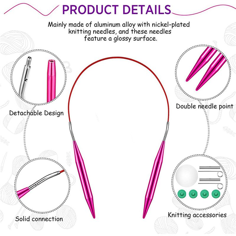 A27F-52개 알루미늄 교체형 원형 뜨개질 바늘 세트 - Knitting Needle Circular 리뷰 및 가격