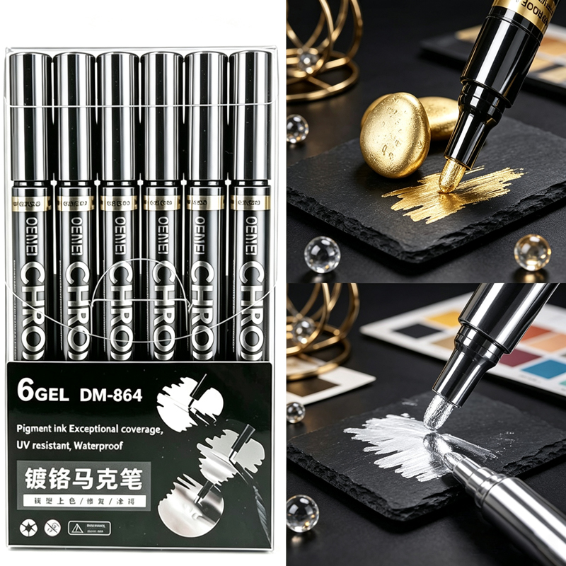 1/3/5/12pcs 크롬 미러 마커 펜 세트, 골드  - Illustration Marker Set 리뷰 및 가격