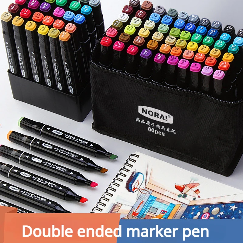 더블 헤드 스퀘어 펜꽂이 학생 페인팅 세트, 알코올 유 - Illustration Marker Set 리뷰 및 가격