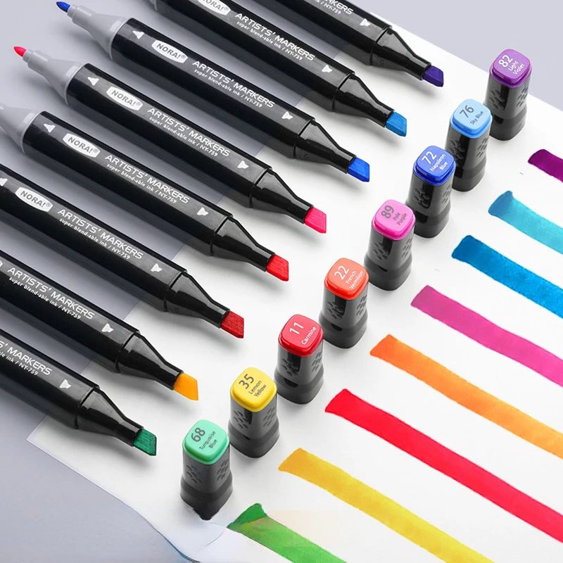 더블 헤드 스퀘어 펜꽂이 학생 페인팅 세트, 알코올 유 - Illustration Marker Set 리뷰 및 가격
