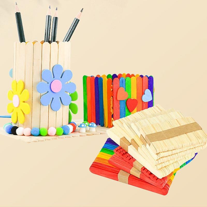 다채로운 색상의 아이스크림 막대 천연 나무 어린이 DI - Art Craft With Ice Cream Stick 리뷰 및 가격