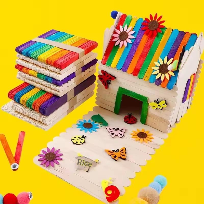 다채로운 색상의 아이스크림 막대 천연 나무 어린이 DI - Art Craft With Ice Cream Stick 리뷰 및 가격