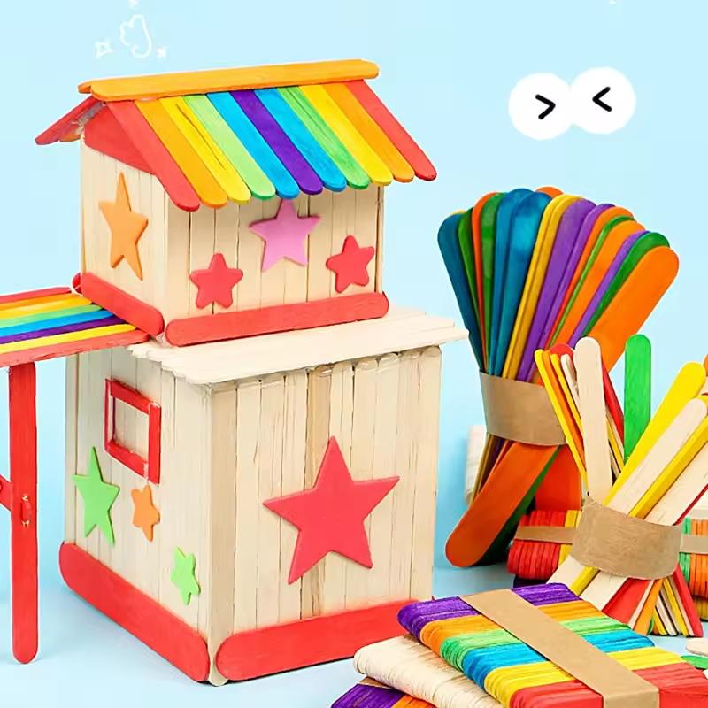 다채로운 색상의 아이스크림 막대 천연 나무 어린이 DI - Art Craft With Ice Cream Stick 리뷰 및 가격
