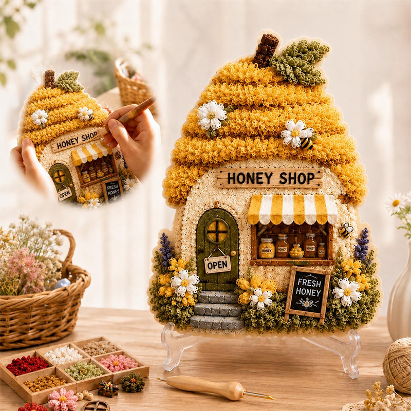 3D 버섯집 포케 아트 DIY 키트 패브릭 펀치 니들  - Art Craft Us 리뷰 및 가격