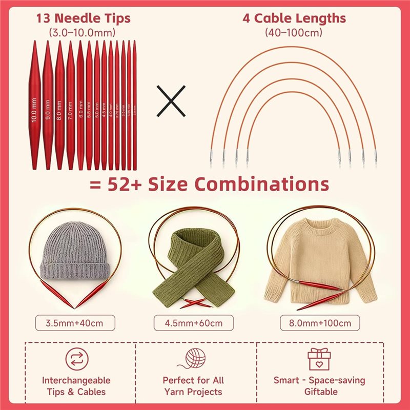 A25F-매트 레드 알루미늄 소재의 원형 뜨개질 바늘  - Knitting Needle Circular 리뷰 및 가격