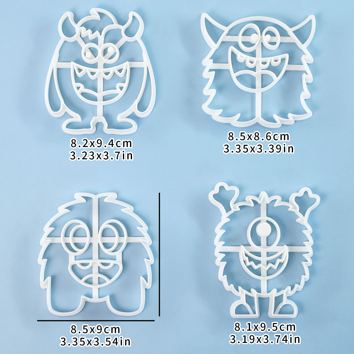 1개/4개 대형 몬스터 쿠키 커터 3D 귀여운 만화 캐 - Art Craft Party 리뷰 및 가격