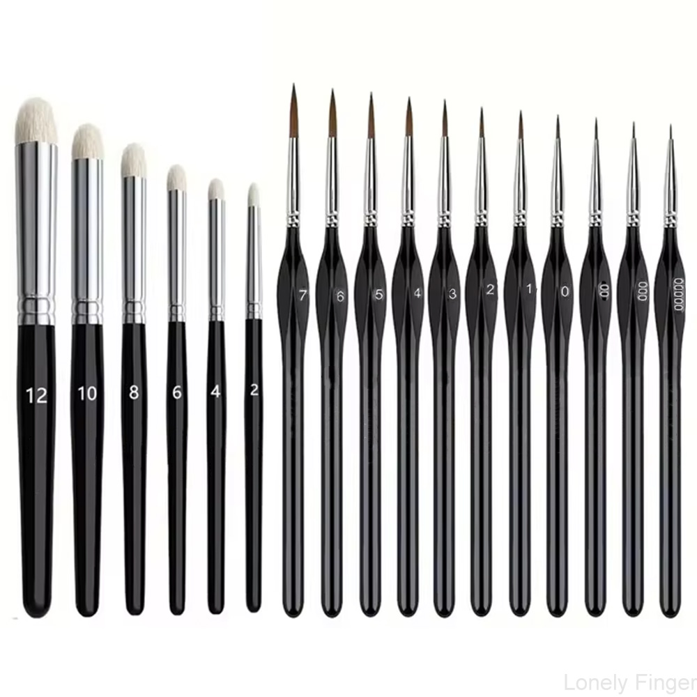 미니어처 드라이 페인트 브러쉬 세트, 나무 손잡이가 있 - Gouache Paint Set 리뷰 및 가격