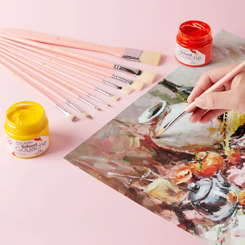 아크릴 구아슈 오일 페인트 브러시 세트, 강모 컬러,  - Gouache Paint Set 리뷰 및 가격