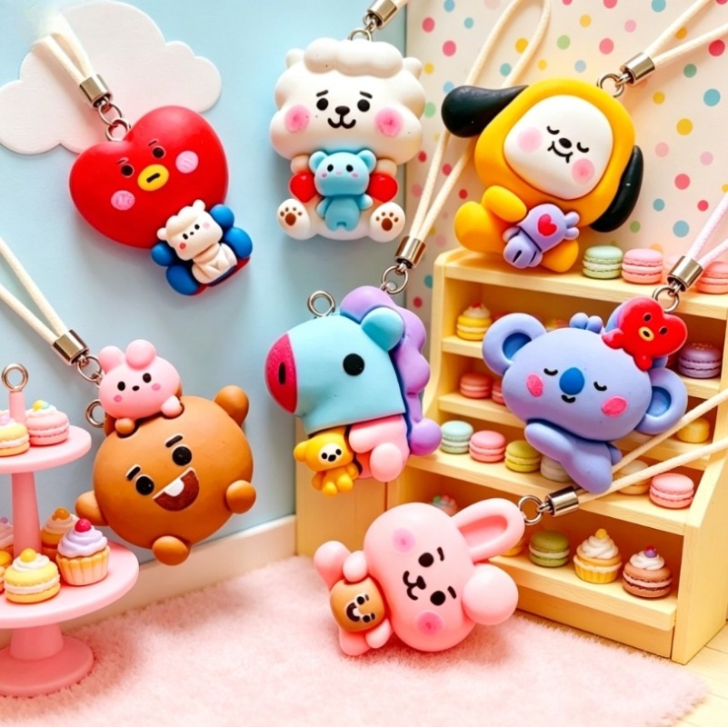 7pcs BT21 수지 만화 참 DIY 액세서리 공예  - Art Craft Diy 리뷰 및 가격