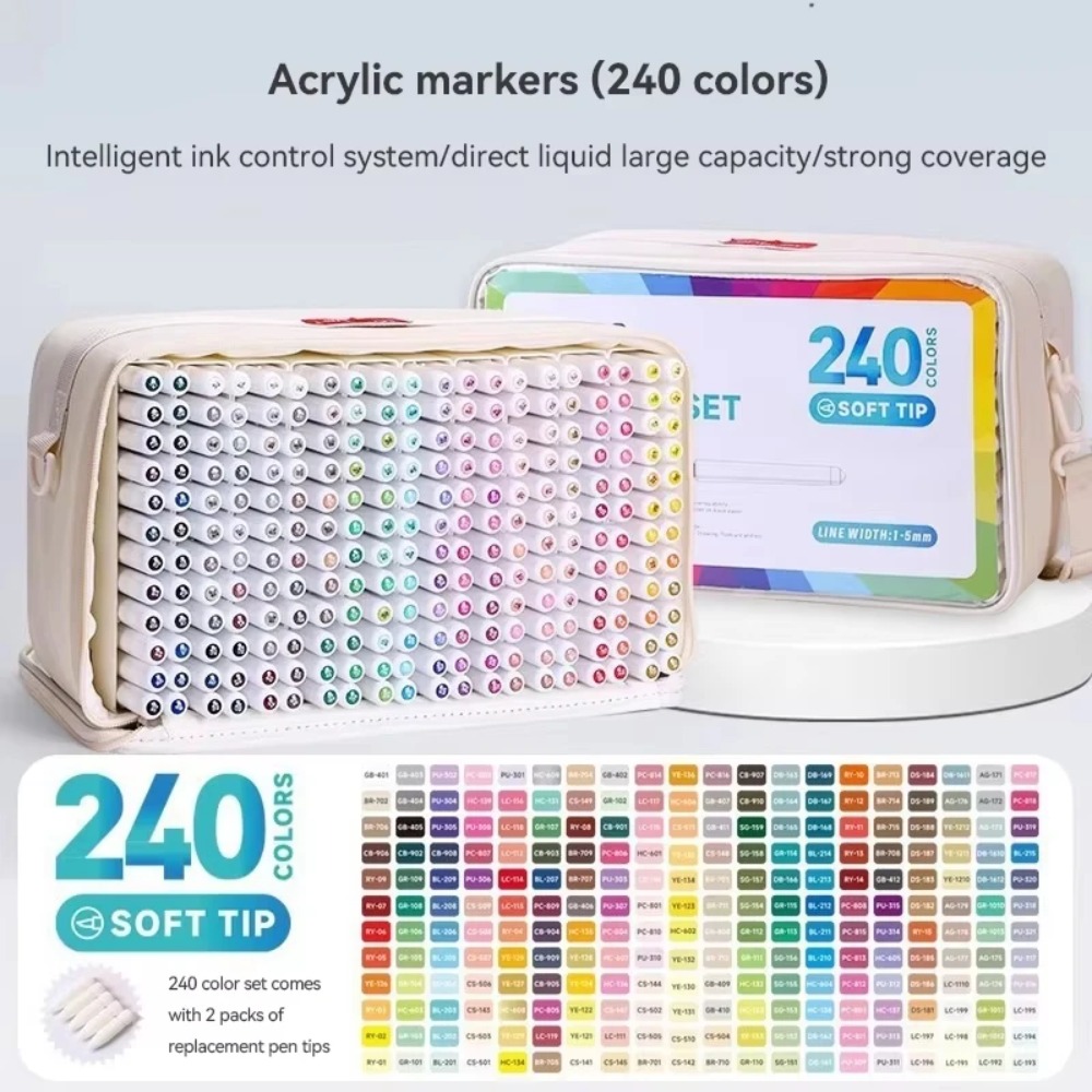 랑구오 24-288색 아크릴 마커 펜 세트, 스톤 페인 - Illustration Marker Set 리뷰 및 가격