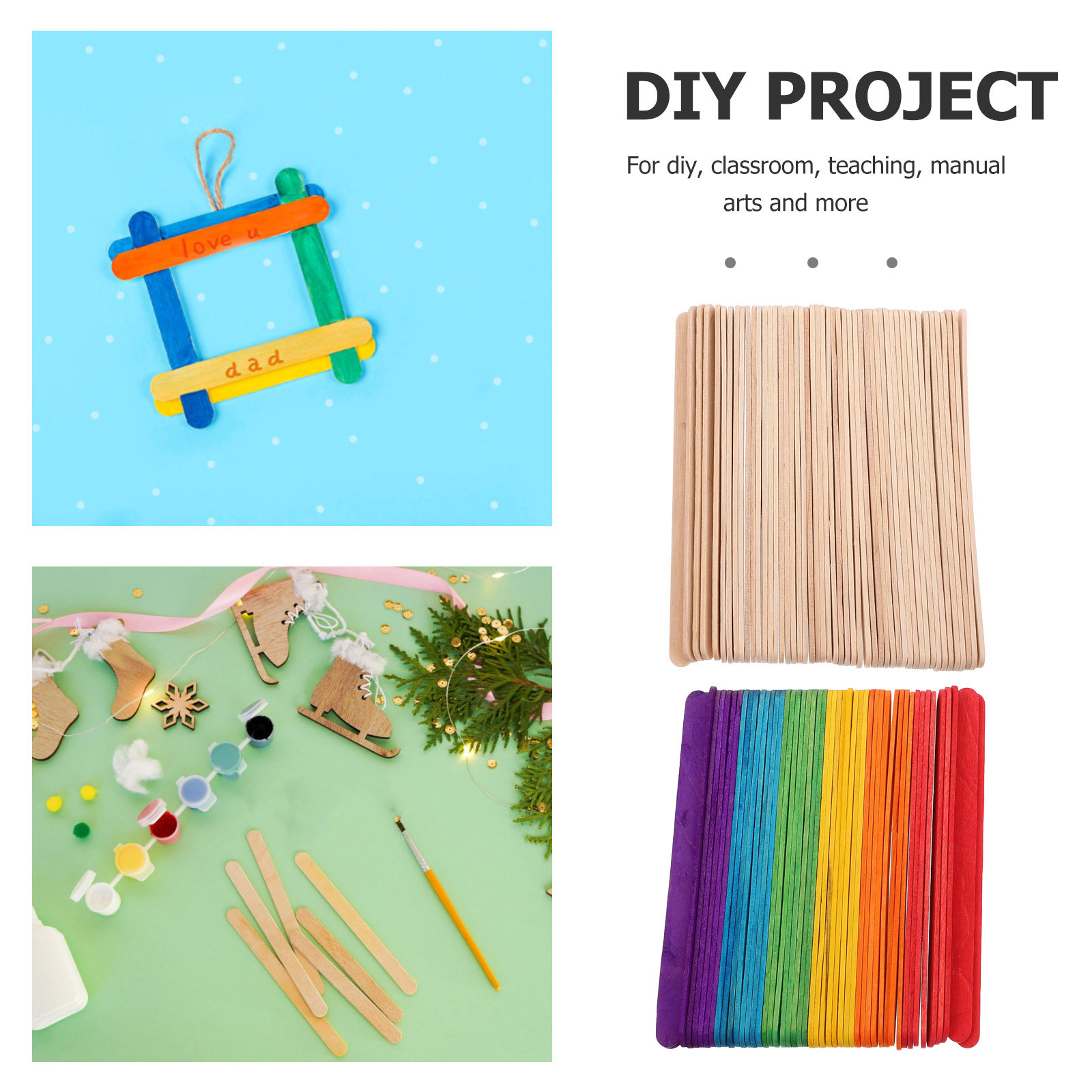 200Pcs 밝은 색상의 나무 아이스 팝 스틱 점보 공 - Art Craft Jumbo 리뷰 및 가격