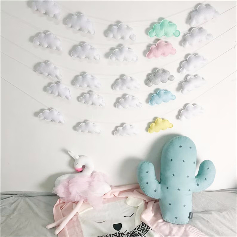 북유럽 펠트 구름 Garlands 문자열 벽 장식 장식 - Art Craft Party 리뷰 및 가격